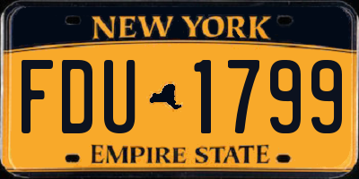 NY license plate FDU1799