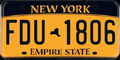 NY license plate FDU1806