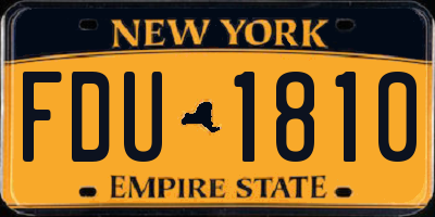 NY license plate FDU1810