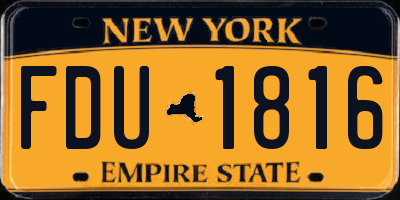 NY license plate FDU1816