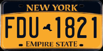 NY license plate FDU1821