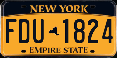 NY license plate FDU1824