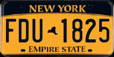 NY license plate FDU1825