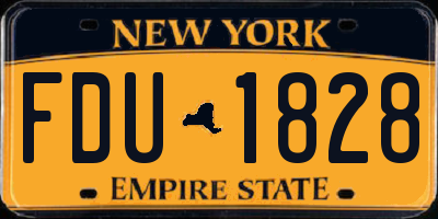 NY license plate FDU1828