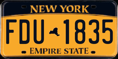 NY license plate FDU1835