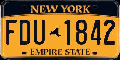 NY license plate FDU1842