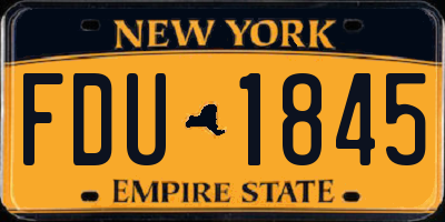 NY license plate FDU1845