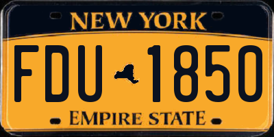 NY license plate FDU1850