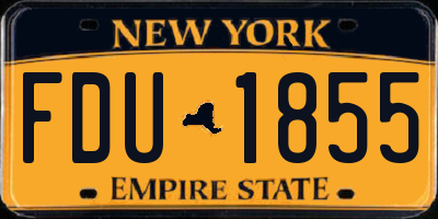 NY license plate FDU1855