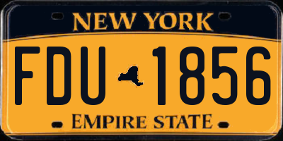 NY license plate FDU1856