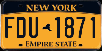 NY license plate FDU1871
