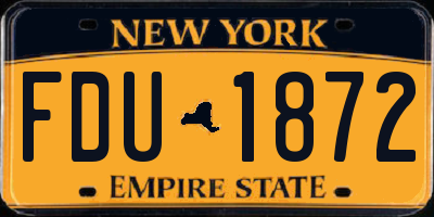 NY license plate FDU1872