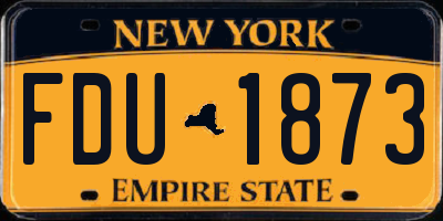 NY license plate FDU1873
