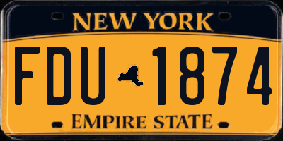 NY license plate FDU1874