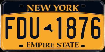 NY license plate FDU1876