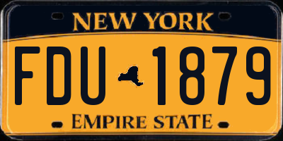 NY license plate FDU1879