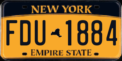 NY license plate FDU1884