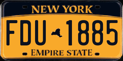 NY license plate FDU1885