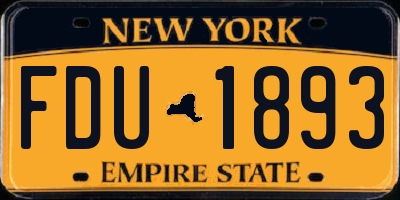 NY license plate FDU1893