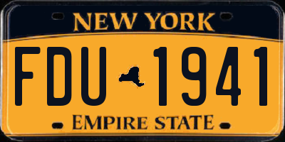 NY license plate FDU1941