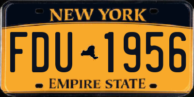 NY license plate FDU1956