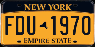 NY license plate FDU1970