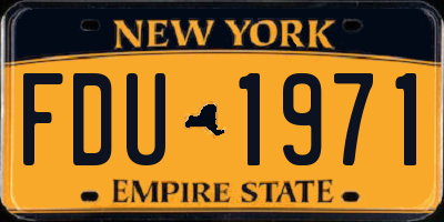 NY license plate FDU1971