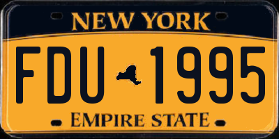 NY license plate FDU1995