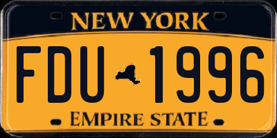 NY license plate FDU1996