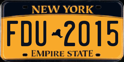 NY license plate FDU2015