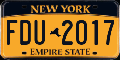 NY license plate FDU2017