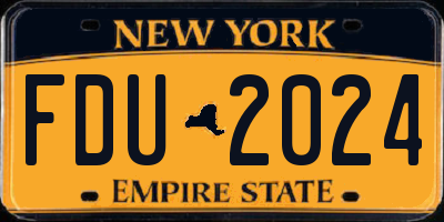 NY license plate FDU2024