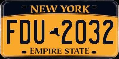 NY license plate FDU2032