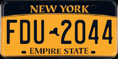 NY license plate FDU2044
