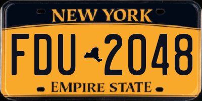 NY license plate FDU2048