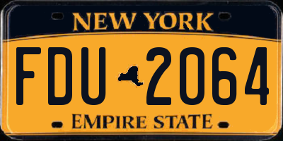 NY license plate FDU2064