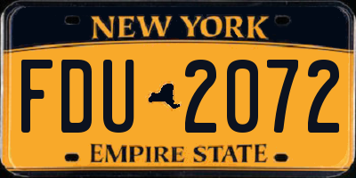 NY license plate FDU2072