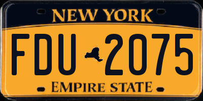 NY license plate FDU2075
