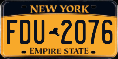 NY license plate FDU2076