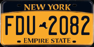 NY license plate FDU2082