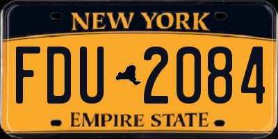 NY license plate FDU2084