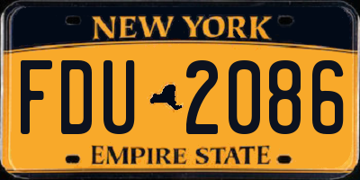 NY license plate FDU2086