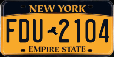 NY license plate FDU2104