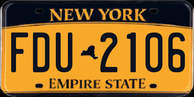 NY license plate FDU2106