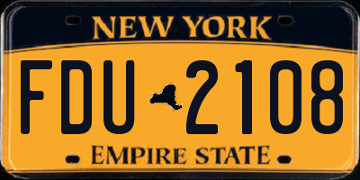 NY license plate FDU2108