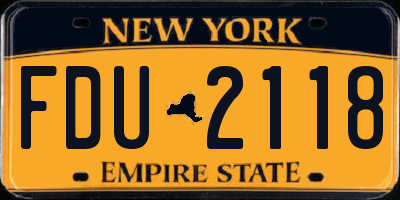NY license plate FDU2118