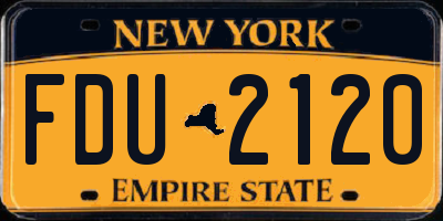 NY license plate FDU2120
