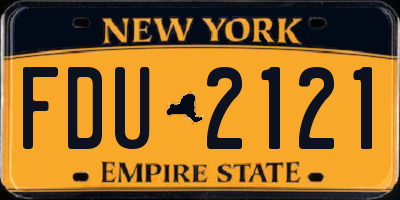 NY license plate FDU2121