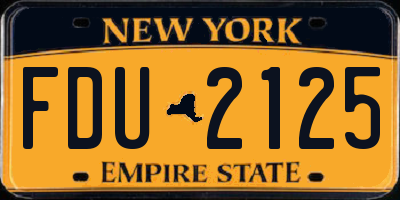 NY license plate FDU2125
