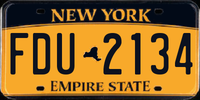 NY license plate FDU2134